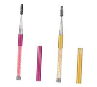 IWOWHERO 2 piezas Cepillo de Pestañas con Mango de Plástico con Unidades Rosa y Dorado Accesorio para Peinar y Separar Pestañas Herramienta Ligera para Maquillaje Diario y Eventos