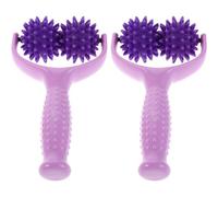 IWOWHERO 2 piezas de Masaje Manual Bolas Puntiagudas para Relajación Muscular Profunda Portátil y Silencioso para Cuello Hombros Piernas y Recuperación Post Ejercicio Morado y Oscuro