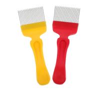 IWOWHERO 2 Piezas Horquillas para Desopercular Miel 2 Piezas con 21 Agujas de Acero Inoxidable y Mango Plástico, Herramienta Esencial de Apicultura para Extracción Limpia y Rápida en