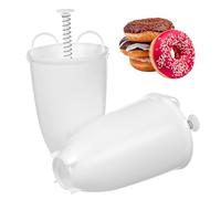 IWOWHERO 2 piezas Molde Manual para Hacer Donuts Herramienta de Repostería para Rosquillas y Pasteles Molde para Reposteros y Aficionados la Cocina Color Blanco