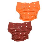 IWOWHERO 2 piezas Pañales Reutilizables para Adultos Pantalones Ajustables Anti-fugas Transpirable y Cómodo para Hogar y Hospital Incluyen Naranja y Chocolate