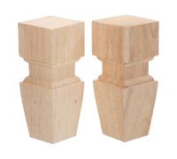 IWOWHERO 2 Piezas Patas de Sofá de Madera Maciza 15X7 CM, Juego de 2 Piezas para Muebles, Patas Resistentes para Gabinetes y Bancos, Base Antideslizante, Compatibles Muebles Modulares
