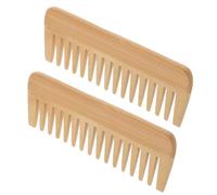 IWOWHERO 2 Piezas Peine de Dientes Anchos de Madera para Cabello Rizado y Peines Desenredantes Multiusos para Hombres y Mujeres para Peinar y Moldear Barba y Bigote
