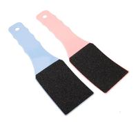 IWOWHERO 2 piezas Pies Doble Cara con Mango Curvo Ergonómico Exfoliante Manual para Eliminar Callos y Durezas Suave Piel de Unidades Azul y Rosa