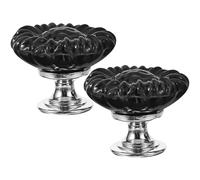 IWOWHERO 2 Unidades Ayudante Botón del Inodoro Forma de Flor Accesorios Botón del Tanque del Inodoro Color Negro Herramienta Auxiliar para Baño Doméstico