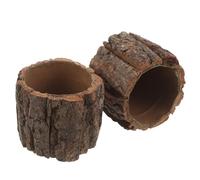 IWOWHERO 2 Unidades Macetero de Madera Rústico Redondo Color Café, Ligero y Portátil, Adecuado para Decoración de Centros de Mesa en Bodas y Otoño