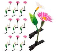 IWOWHERO 20 Pinzas Cabello Flores y Plantas, Mini Clips para Niñas, Diseño de Rosas Amarillas y Girasoles Morados, Accesorios Divertidos y Resistentes para Peinados Diarios y Fiestas