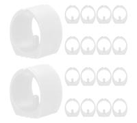 IWOWHERO 20 Protectores para Patas de Muebles en Forma de U, Tapas de PVC de Color Claro de 32 Mm, Clips Ajustables para Patas Tubulares, Antideslizantes y Resistentes la