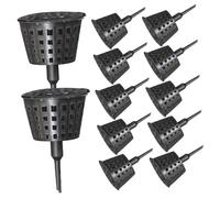 IWOWHERO 20 Unidades Caja de Fertilizante Plástico con Tapa y Estaca Cesta de Malla para Bonsái y Plantas Pequeñas para Liberación Controlada de Nutrientes Jardineras y Huertos