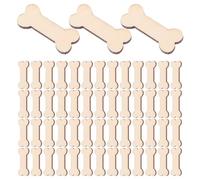 IWOWHERO 200 Piezas de Madera sin Terminar Forma de Hueso de Perro para Manualidades Decoraciones DIY Tamaño 3 X 13 CM Piezas Artesanales Seguras y Suaves Ideales para Proyectos