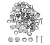 IWOWHERO 24 Juegos Tornillos Autorroscantes de Acero Inoxidable con Tapas Decorativas Cepilladas para Espejos Muebles y Fijación Pared Cubiertas Elegantes para Tornillos