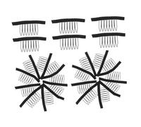 IWOWHERO 24 Piezas Clips de Peluca Metálicos Negros con Dientes Peines Ligeros y Transpirables para Sujetar Pelucas y Extensiones de Cabello Accesorios para Gorros de Malla