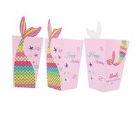 IWOWHERO 24piezas Cajas De Palomitas De Maíz De Diseño De Sirena Caja De Papel Para Palomitas Para Fiestas De Verano