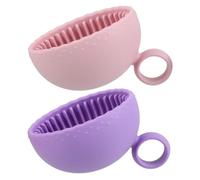 IWOWHERO 2pcs Mini Silicone Maquillo Cibilla Celización Tazón Multifuncional Cepillos Limpiador