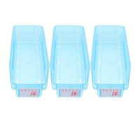 IWOWHERO 3 Contenedores Apilables para Almacenamiento de Medicamentos Caja Organizadora de Pastillas de Plástico Azul 30X135 CM Bandeja Multiusos para Botiquín Organizador Portátil