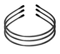 IWOWHERO 3 Diademas Deportivas Unisex Negras Antideslizantes en Forma de Onda Alambre de Hierro, Sencillas y Elegantes para Hacer Ejercicio y Aplicar Mascarillas
