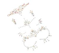 IWOWHERO 3 hojas Pegatinas Fluorescentes para Cara Gemas Faciales Adhesivas sin Residuos Tatuajes Temporales Brillantes para Fiesta Halloween Cosplay y Día Muertos