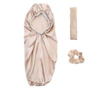 IWOWHERO 3 Piezas Bandas para Cabello de Uso Doméstico Cintas Anchas de Satén Champán para Proteger y Adornar el Pelo para Cabello Grueso Fino o Rizado Diseño para Sujetar y Cuidar Sueño