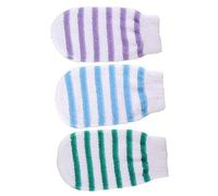 IWOWHERO 3 piezas Guantes Exfoliantes de Baño Manoplas de Ducha Reutilizables de Nylon para Limpieza Corporal Brazos Piernas y Espalda Colores Aleatorios Color Aleatorio Color Aleatorio