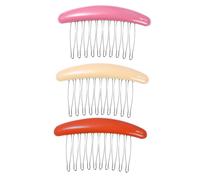 IWOWHERO 3 piezas Peines Acrílicos Antideslizantes para Pelo con Dientes Intercalados Accesorios de Moda Colores Naranja Rosa y Beige Desenreda Suavemente y Cuida el Cabello para Mujeres