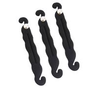 IWOWHERO 3 Piezas Rizador de pelo de perlas hair topper equipo pasador de pelo francés maquina donuts máquina para hacer moños para cabello fabricante de bollo perezoso esponja Black