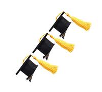 IWOWHERO 3piezas Clip De Pelo De Doctorado Sombrero De Graduación y Borlas Adorno Para Fiestas De Graduación Accesorios Divertidos Para Adultos y Niño Niña Amarillo