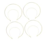 IWOWHERO 4 Diademas Doradas Halo de Hierro para Fiesta y Fotografía, Accesorio Fácil de Poner Diseño Elegante y Simple para Chicas
