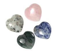 IWOWHERO 4 Piezas Cristal natural amor piedras preciosas artesanías piedras preciosas de colores decoración escritorio joya chakra de las piedras preciosas del pulgar corazón tallado