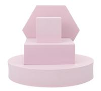 IWOWHERO 4 Piezas de Figuras Geométricas Decorativas para Fotografía en Color Rosa Claro Tamaños Variados 5X5X5 CM 10X10X4 CM 18X35 CM 13X3 CM Accesorios para Fondos de Estudio