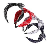 IWOWHERO 4 Piezas Diademas Vintage con Lazo para Mujer Banda de Pelo Ancha Conejo Accesorios de Moda Cómodas y Decorativas para Diario