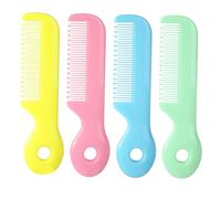 IWOWHERO 4 piezas Peines para Niña con Dientes Redondos Material Seguro para Recién Nacidos y Pequeños Peine Infantil Ligero para Cuidado del Cabello y Estilo Saludable