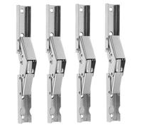 IWOWHERO 4 Piezas Soportes de Estante Plegables Resistente con Mecanismo Silencioso para Armarios y Muebles Bisagras Ocultas para Montaje Pared Instalación Fácil con Destornillador