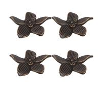 IWOWHERO 4 piezas Tiradores Vintage de Zinc para Muebles Pomos con Diseño de Pétalos Retro para Cocina Baño y Armarios con Instalación Agujero Diseño Ergonómico y Duradero
