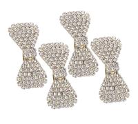 IWOWHERO 4 Pinzas Pelo Gemas de Imitación Lazos Grandes Transparentes Dorados Accesorios para Niñas y Boda Pasadores Elegantes para Cabello Obsequio Cumpleaños y Navidad