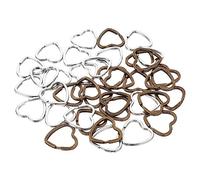IWOWHERO 40piezas Llavero De Metal Forma De Corazón Anillos Para Llaveros Accesorios Para Llaves Para Proyectos Diy y Organización