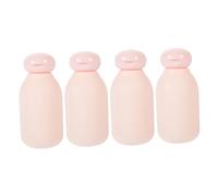 IWOWHERO 4piezas Botellas De Rellenables Para Champú y Loción De Color Rosa Contenedores Para Cosméticos y Artículos De Aseo Para y Actividades