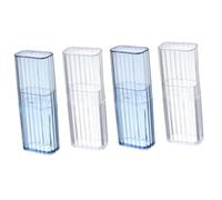 IWOWHERO 4piezas Caja Transparente Porta-cuerdas Para Guardar Hisopos Palillos Discos De Algodón y Unidades Diseño Elegante
