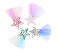 IWOWHERO 4piezas Clips De Cabello Meteorito Para Niñas Accesorios Brillantes y Decorativos Para Peinados Hebillas De Cabello Resistentes y Seguras Para Ocasiones Especiales y Uso Diario