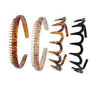 IWOWHERO 4piezas Diademas Antideslizantes Unisex De Plástico Resistente Cabello Accesorios De Moda Para Hombres y Mujeres Para Ejercicio y Cuidado Personal