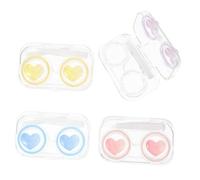 IWOWHERO 4piezas Estuche para Lentes De Contacto Caja De Lentes De Contacto Tapa Contenedor para Viajes y Uso Diario Viene Colores Surtidos