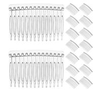 IWOWHERO 50 Unidades Peines Transparentes para Cabello con Dientes Peines Plásticos para Moños y Recogidos Accesorios para Velo Nupcial y Peinados Elegantes Combs para Mujeres Uso Bodas y