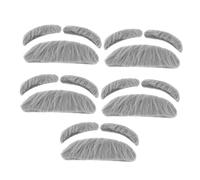 IWOWHERO 5juegos Conjunto De Barba De Simulación De Autoadhesivo Para Disfraces De Anciano Para Fiestas De Disfraces Bigote Falso y Cejas De Científico Para Cosplay y Eventos