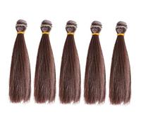 IWOWHERO 5piezas Peluca De Pelo Para Muñecas Pelucas De Muñeca Diy Resistente Al Banda Elástica Fácil De Usar