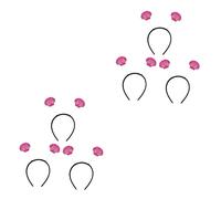 IWOWHERO 6 Piezas accesorios para el cabello favores fiesta cadena de pelo de plata hair topper Rosy