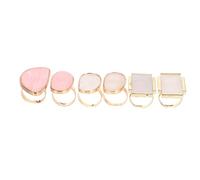 IWOWHERO 6 piezas Paletas de Mezcla de Color para Manicura con Anillo Resina Seguro y Fácil de Limpiar para Esmaltes Pigmentos y Maquillaje Casa o Salón