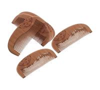 IWOWHERO 6 Piezas Peines de Madera de Durazno Peine de Dientes Anchos para Cabello Rizado Masajeador de Cabelludo Desenredante Portátil para Viaje y Barba
