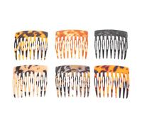 IWOWHERO 6 Piezas Peines Laterales Franceses con Estampado Leopardo Peines para Moños y Estilos Firmes Clips de Pelo de Dientes Anchos para Mujeres y Niñas Accesorios Portátiles para