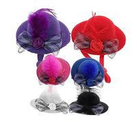 IWOWHERO 6 Piezas Sombrero De Muñeca En Miniatura Mini Sombreros Formales Pequeño Sombrero De Copa Gorra De Muñeca Mini Sombrero De Mago Sombreros De Muñeca Poliéster Animal Mascota 7c