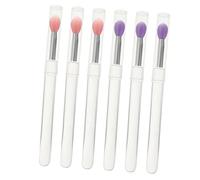 IWOWHERO 6piezas Aplicadores De Pincel Para Labial Sombra y Unidades Silicona Con Tapas Herramientas De Maquillaje