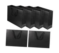 IWOWHERO 6piezas Bolsas De Obsequio Negras De Papel para Fiesta Unidades Bolsas De Obsequio Portátiles y Resistentes Al Agua para Envolver Regalos